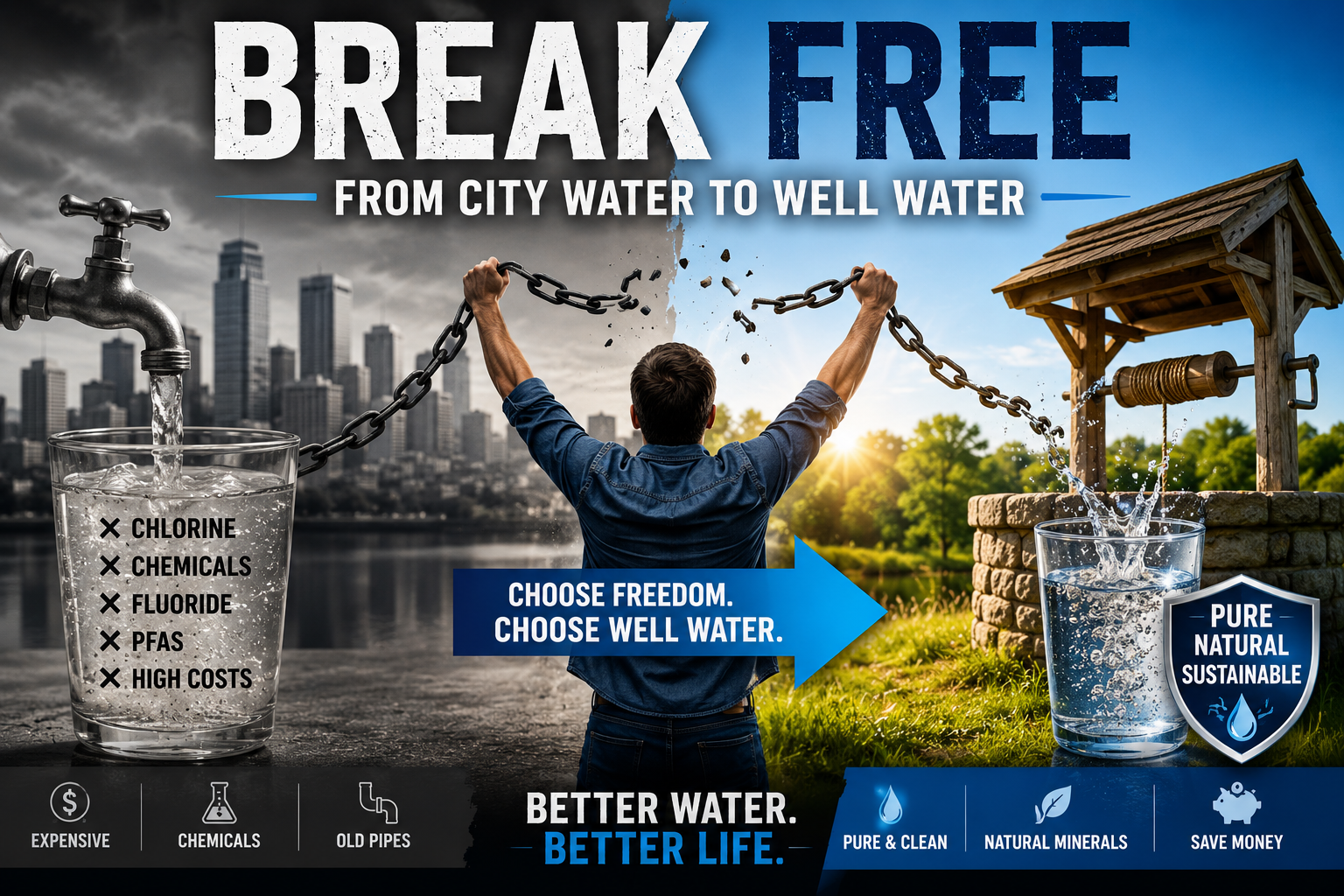 Well water - No monthly bills, independence from municipal supply